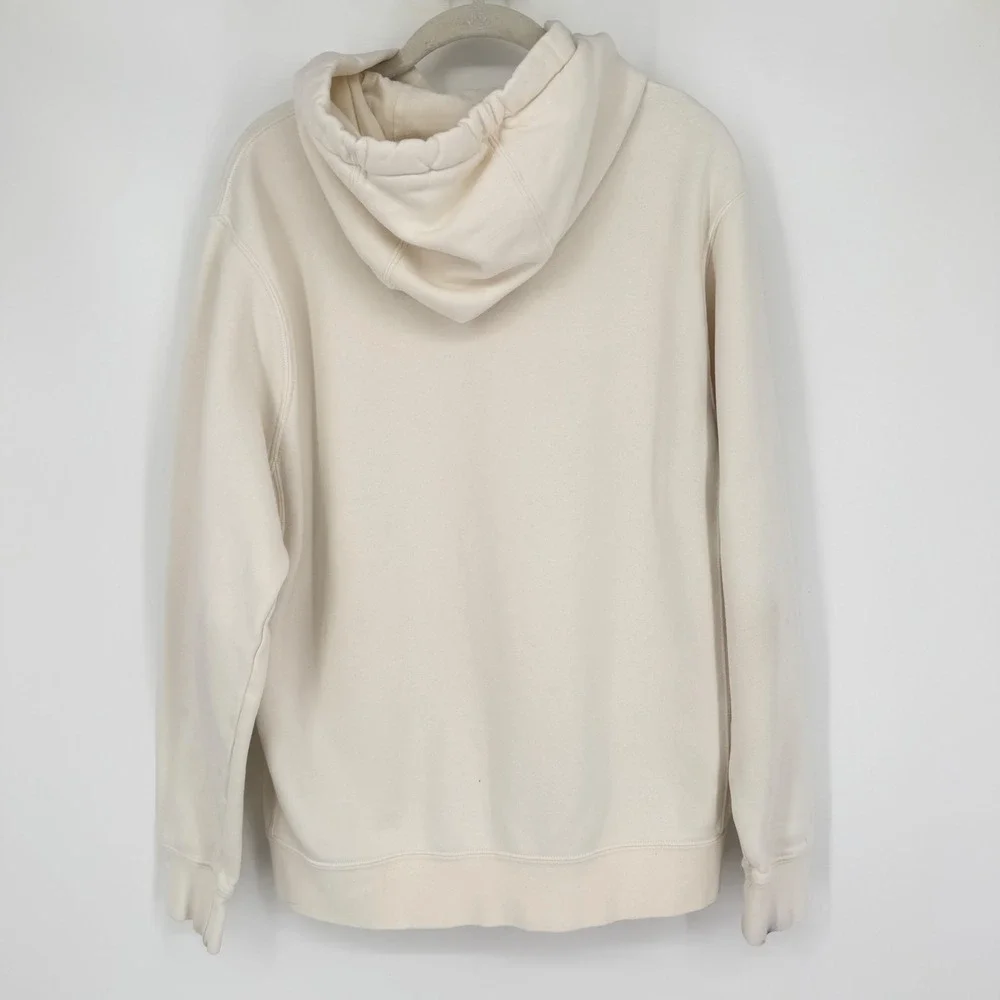 Nike Club Graphic Hoodie Size S Cream Off-White Monstera Plant Shoe Box Pullover